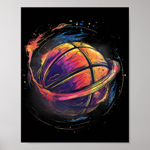 Poster Basketball Aquarelle Basketball Lover Arrière