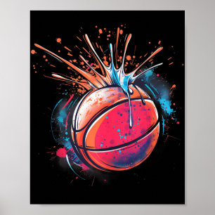 Poster Basketball Aquarelle Dessin Armoire Basketball P