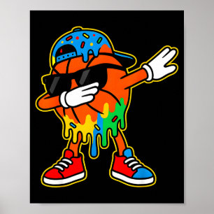 Poster Basketball de dabbing Crème glacée qui coule Garço