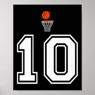 Poster Basketball de style vintage blanc premium 10 numér