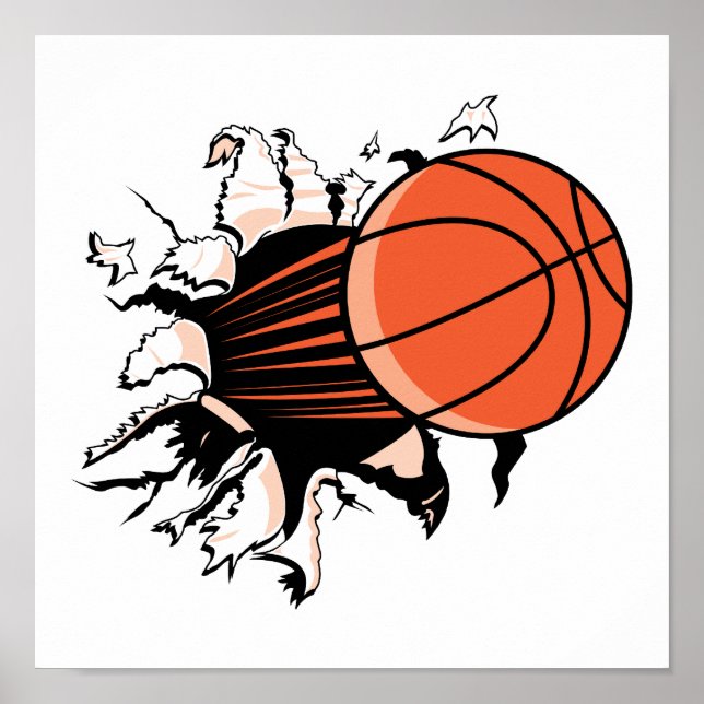 Poster basketball déchiré (Devant)