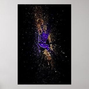 Poster Basketball dunk glitter
