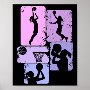 Poster Basketball Fille Filles Enfants