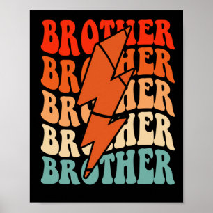 Poster Basketball Frère Retro Super Lightning Bolt Gras