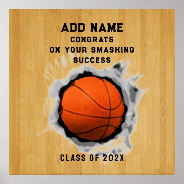Poster Basketball Graduation Congrats (Devant)