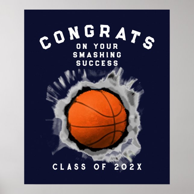 Poster Basketball Graduation Congrats (Devant)