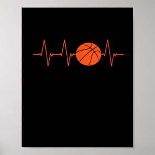 Poster Basketball Heartbeat Bball cadeau