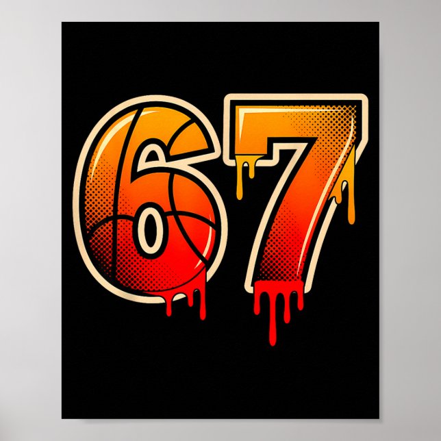 Poster Basketball Ice Cream Drip Funny 67 Six Seven Gen A (Devant)