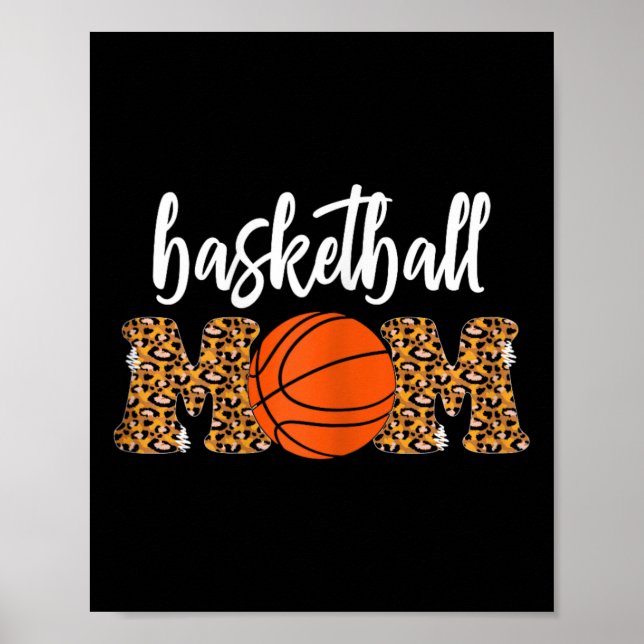 Poster Basketball Maman mignonne Leopard Basketball cadea (Devant)