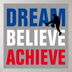 Poster Basketball Motivational Art Dream Croire Atteindre