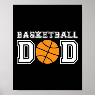 Poster Basketball Papa Basketball Cadeau Pour Père Basket