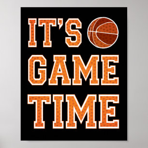 Poster Basketball Party IT'S GAME TIME Sign Print