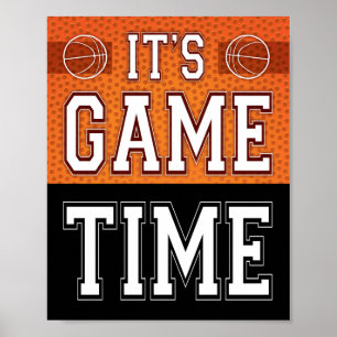 Poster Basketball Party IT'S GAME TIME Signe Imprimer