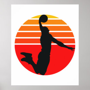 Poster Basketball Sports Dunk Colorful Arwork