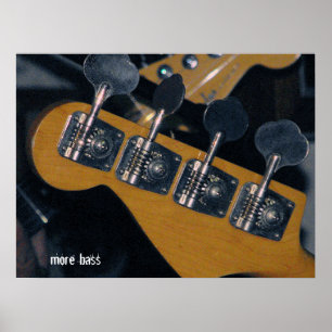 Poster bass guitare tuning pegs