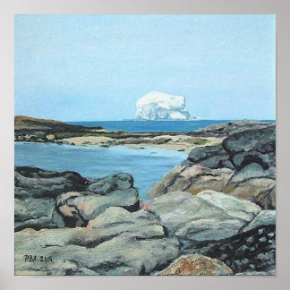 Poster Bass Rock de North Berwick, Écosse.