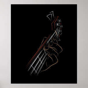 Poster Basse Guitare Lecteur Musique Guitariste Musicien