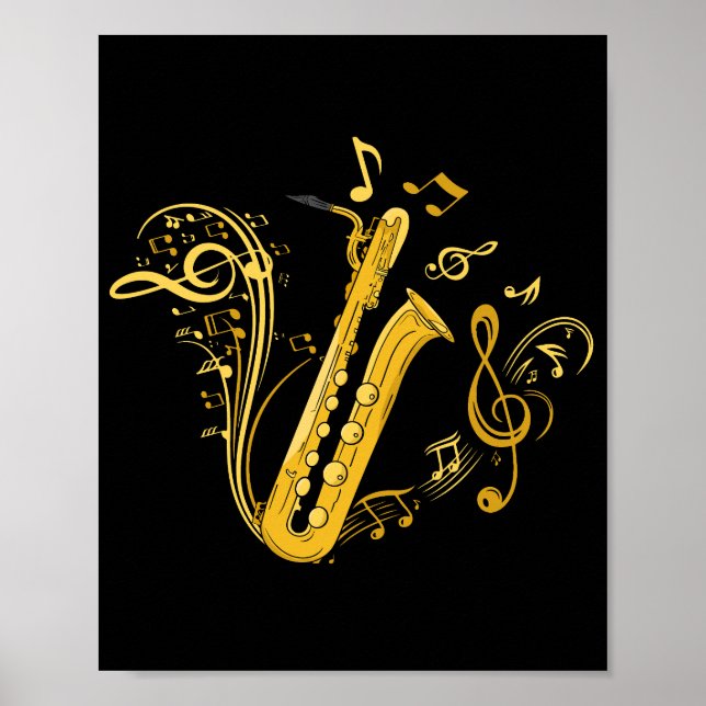 Poster Basse Saxophone Lecteur Orchestre Basse Saxophone (Devant)