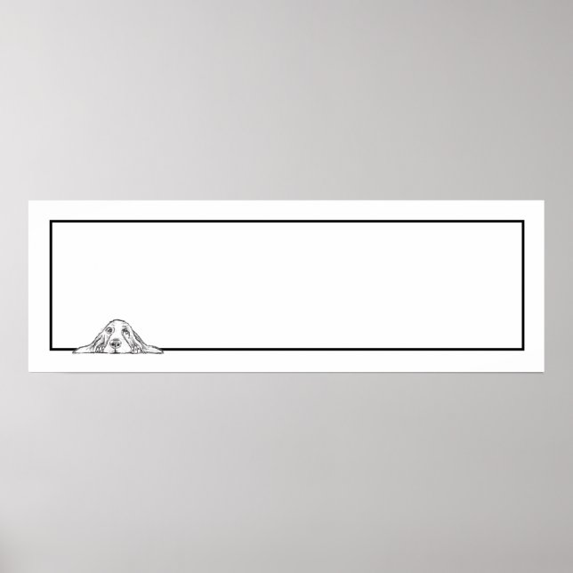 Poster basset blanc (Devant)