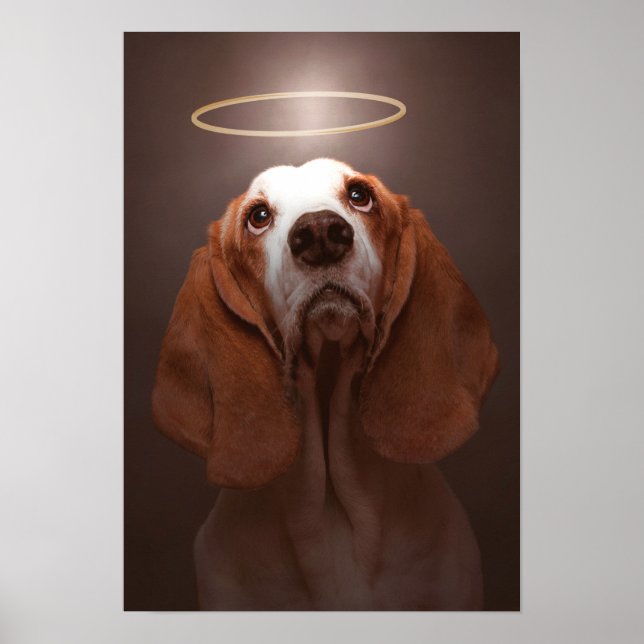 Poster Basset Hound Angel (Devant)
