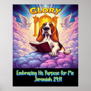 Poster Basset Hound embrassant son but pour moi