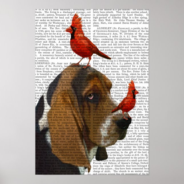 Poster Basset Hound et Birds (Devant)