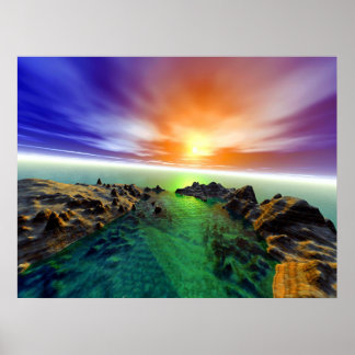 Poster Bassin rocheux