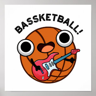 Poster Bassketball Funny Basketball Musique Pun