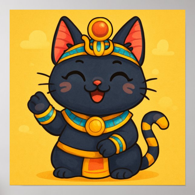 Poster Bastet Cat | Déesse égyptienne | Cute égyptienne (Devant)