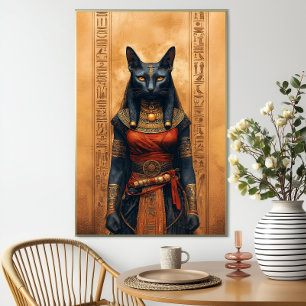 Poster Bastet Déesse Féline Égyptienne Art Fantastique