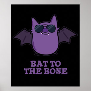 Poster Bat À L'Os Drôle Animal Pun Dark BG