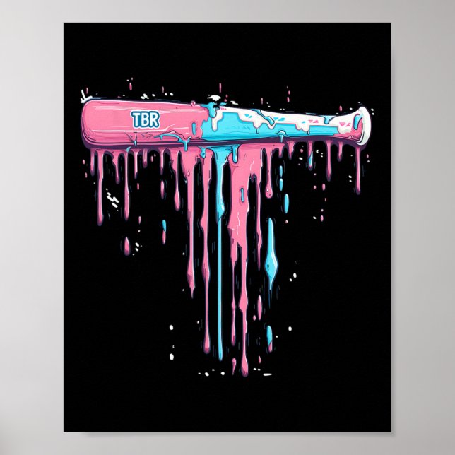 Poster Bat De Baseball Avec Épersion Lèchement Pour Le Ba (Devant)