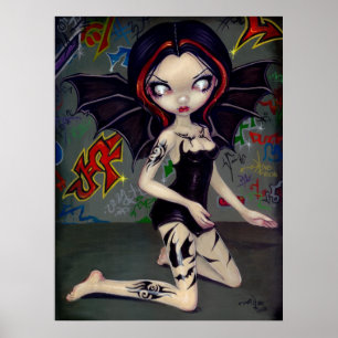 Poster Bat Tattoos urbain fée tribale graffiti Art Imprim