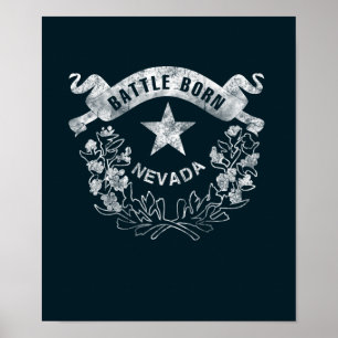 Poster Bataille Born - Nevada, Las Vegas. Logo d'indicate