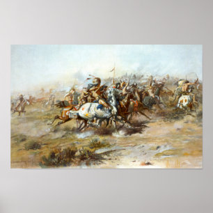 Poster Bataille Custer de Little Bighorn Russell