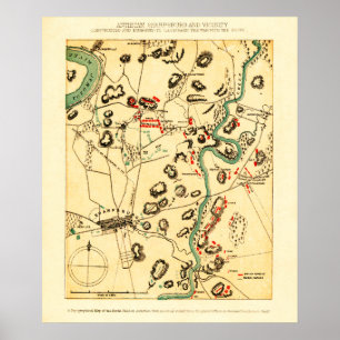 Poster Bataille d'Antietam - carte panoramique 2 de