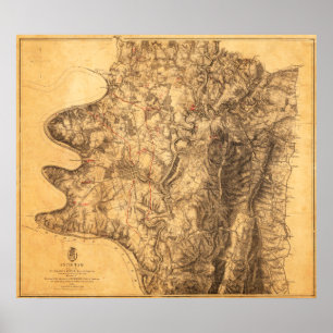 Poster Bataille d'Antietam - carte panoramique 7 de