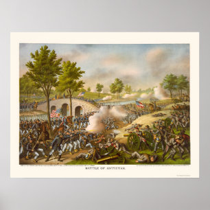 Poster Bataille d'Antietam montrant le général McClellan 