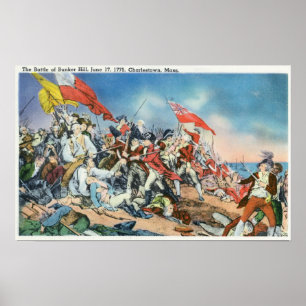 Poster Bataille de Bunker Hill Scene - Charlestown, MA