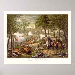 Poster Bataille de Chancellorsville par Kurz et Allison