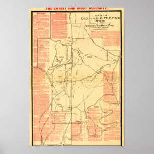 Poster Bataille de Chickamauga - carte panoramique de