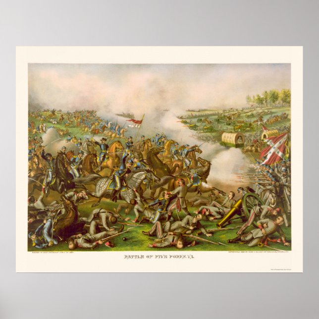 Poster Bataille de Five Forks, VA 1865 (Devant)