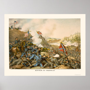 Poster Bataille de Franklin par Kurz et Allison 1864