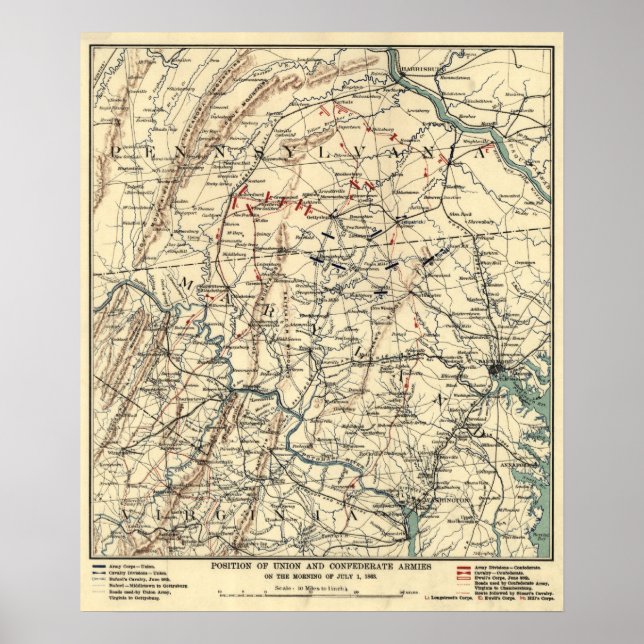Poster Bataille de Gettysburg 5 (Devant)