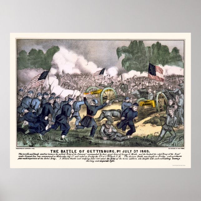 Poster Bataille de Gettysburg en 1863 (Devant)