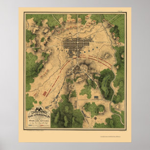 Poster Bataille de Gettysburg, PA Carte panoramique - 186