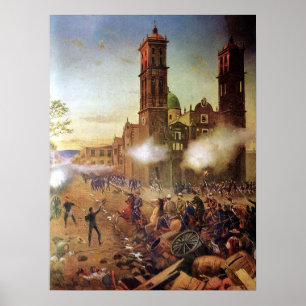 Poster Bataille de l'histoire mexicaine de Puebla