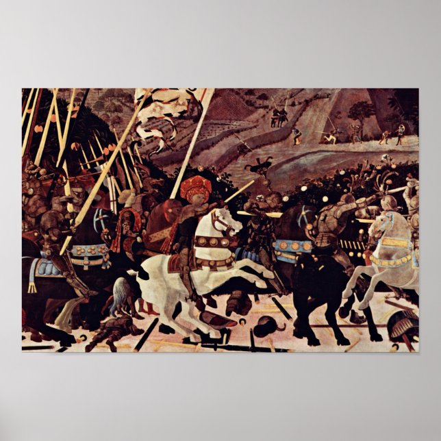 Poster Bataille De San Romano Par Paolo Uccello (Devant)