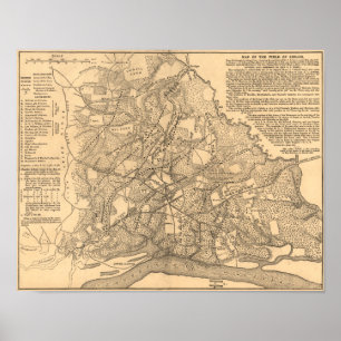 Poster Bataille de Shiloh - carte panoramique de guerre