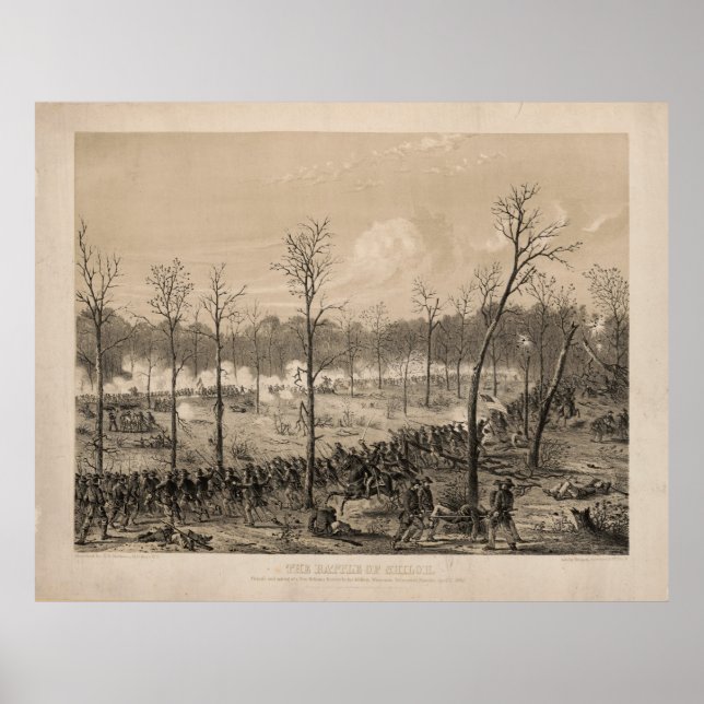 Poster Bataille de Shiloh par Alfred E. Mathews (1862) (Devant)